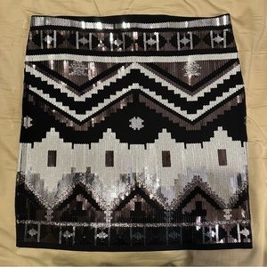 Sequin fitted skirt